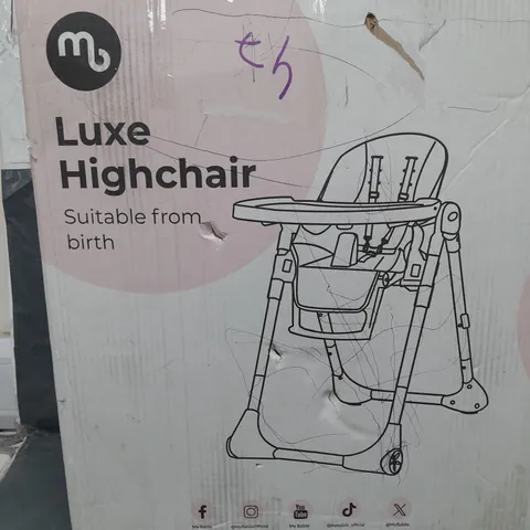 BOXED MY BABIIE GREY LUXE HIGHCHAIR BIRTH-15KG