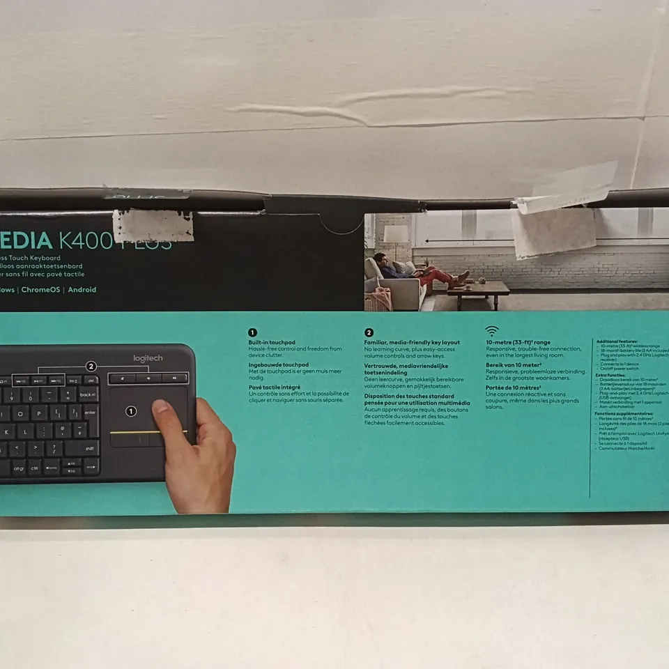 LOGITECH MEDIA K400 PLUS WIRELESS KEYBOARD – BOXED