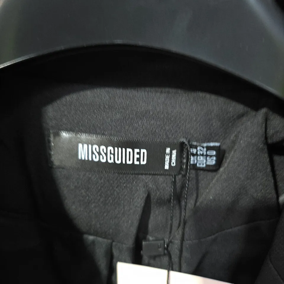 MISSGUIDED TAILORED DOUBLE-BREASTED BLAZER – BLACK, UK 4