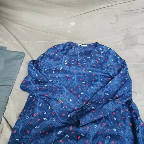 SEASALT CORNWALL WOMEN'S BLUE LEAF-PRINT TOP SIZE 16