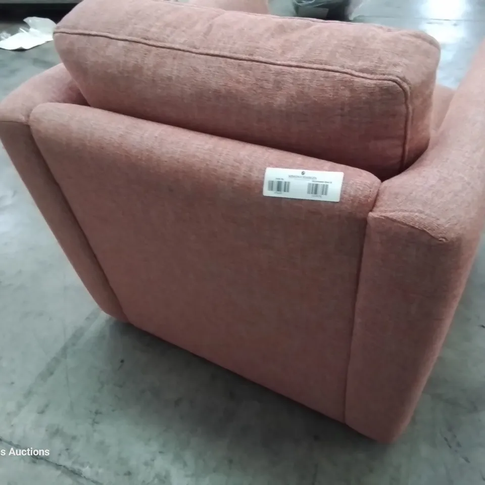 QUALITY BRITISH DESIGNER & MANUFACTURED G PLAN VINTAGE WALT SWIVEL CHAIR FIZZLE RHUBARB FABRIC 