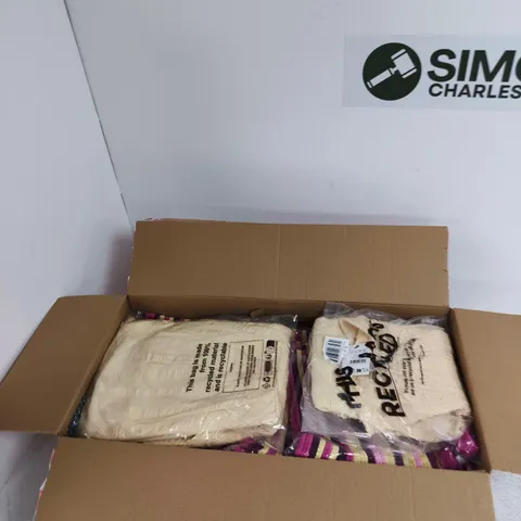 BOX OF APPROXIMATELY 15 ASSORTED CLOTHING ITEMS TO INCLUDE:  SHIRRED TUBE MINI DRESS EUR 40