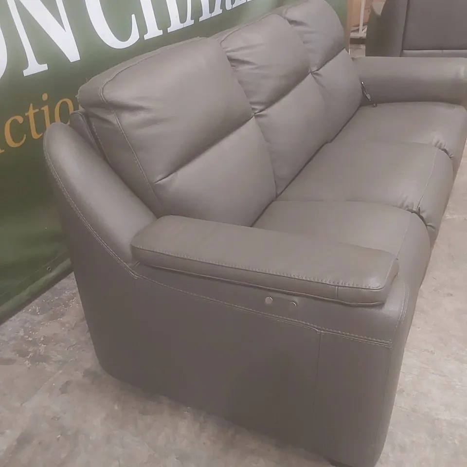 QUALITY DESIGNER ITALIAN MADE PARMA 3 SEATER LEATHER UPHOLSTERED ELECTRIC RECLINER SOFA