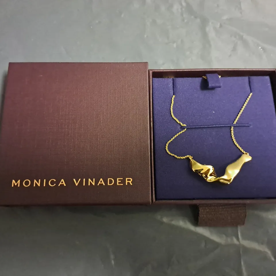 BOXED MONICA VINADER GOLDEN WAVEN CHARM NECKLACE