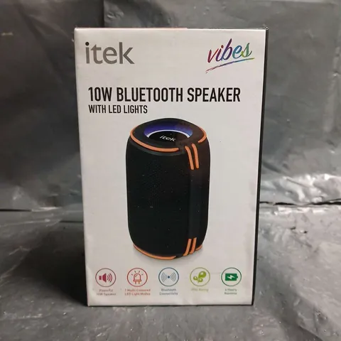 SEALED ITEK VIBES 10W BLUETOOTH SPEAKER WITH LED LIGHTS – PORTABLE (BOXED)