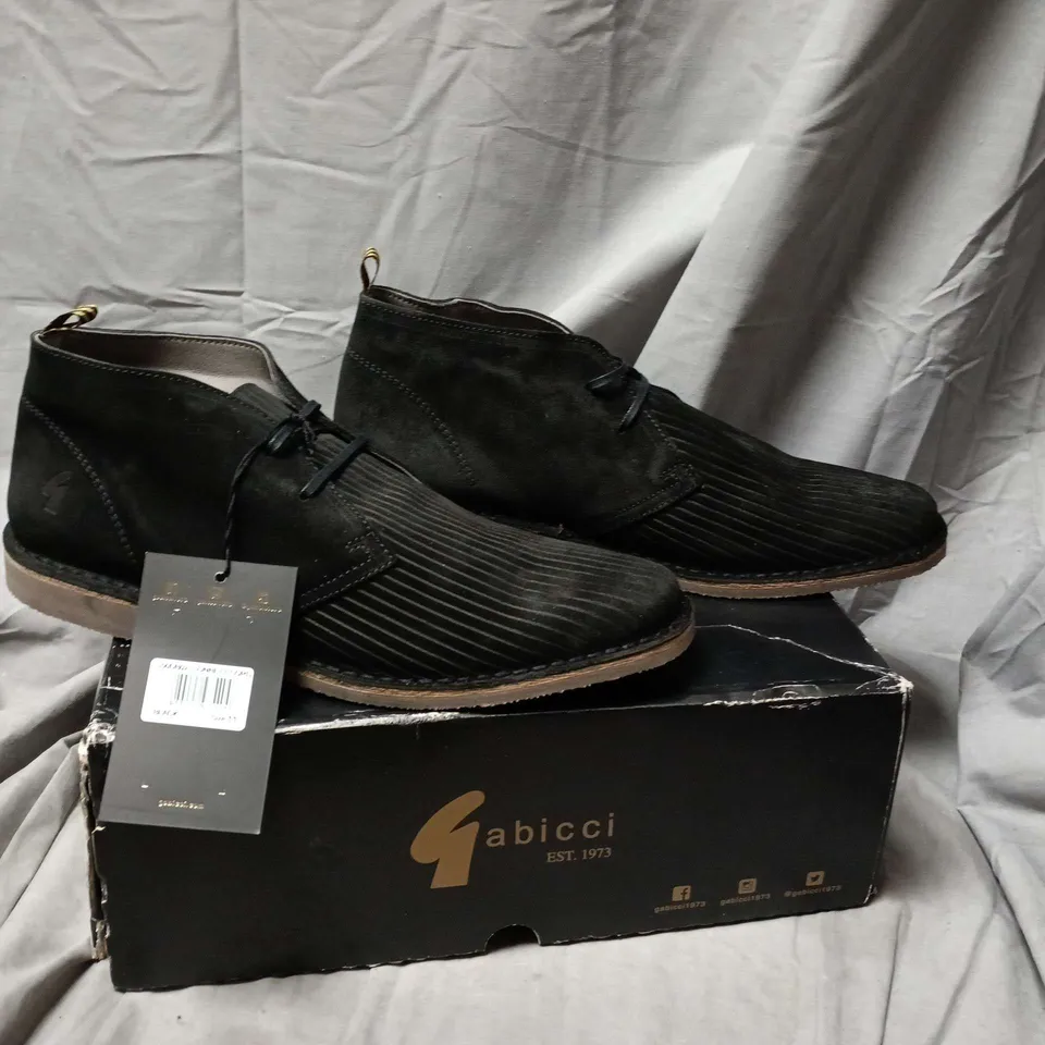 GABICCI BLACK SUEDE LACE-UP SHOES – MEN'S SIZE 11, BOXED