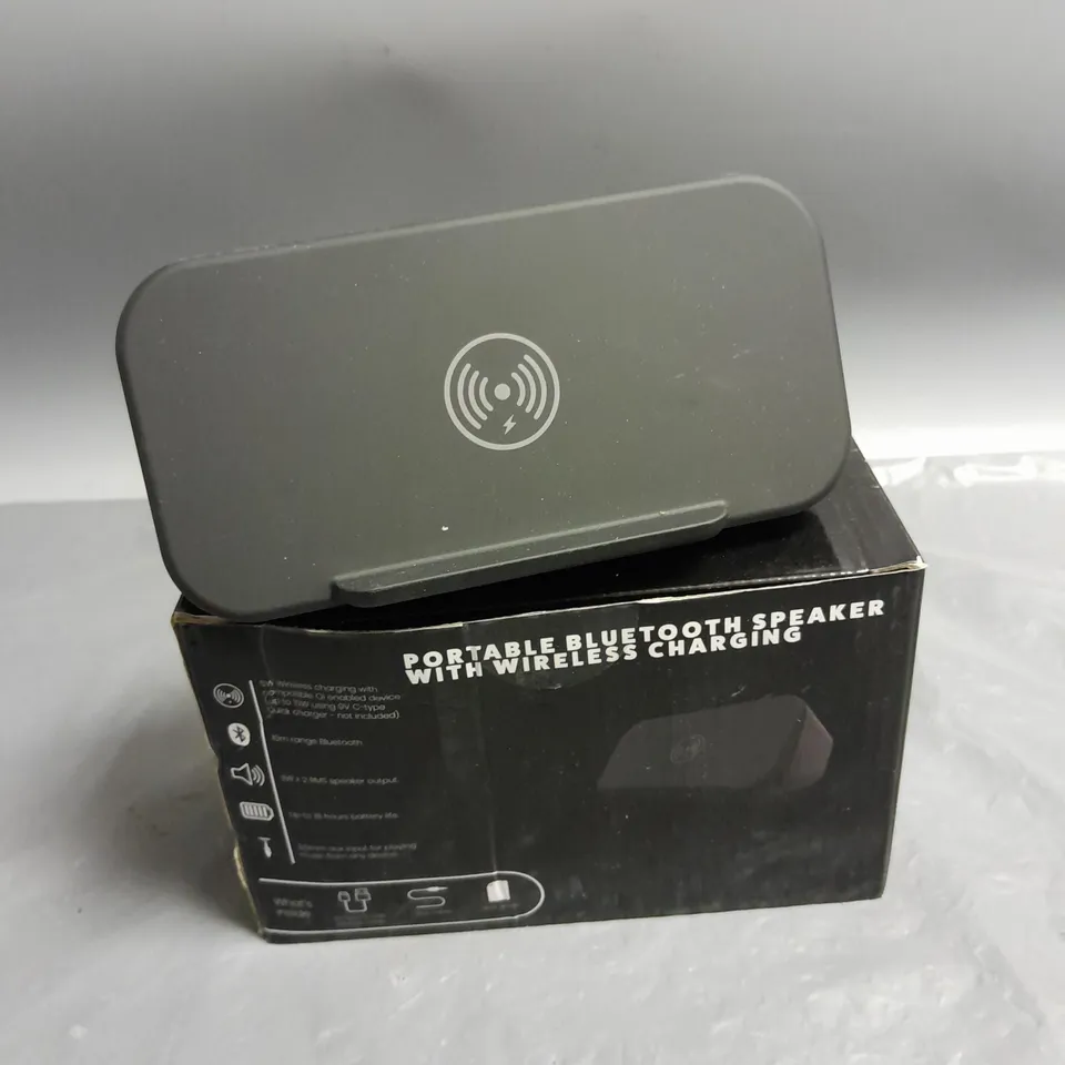 BOXED ACOUSTIC SOLUTIONS PORTABLE BLUETOOTH WIRELESS CHARGING SPEAKER IN BLACK