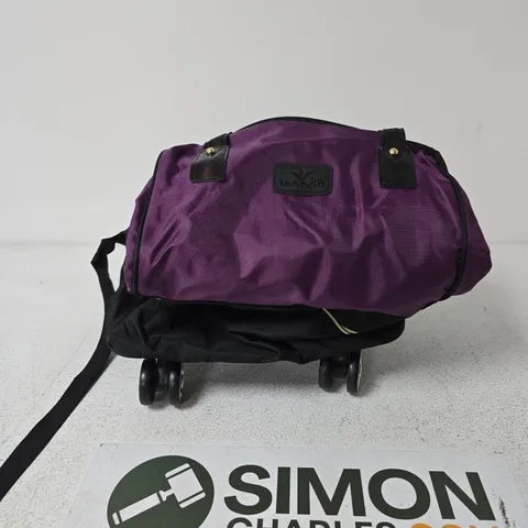 LEONPD PURPLE WHEELED HOLDALL BAG