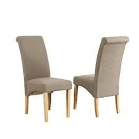 BOXED SET OF 2 RIMINI DINING CHAIRS - LIGHT BROWN (1 BOX)