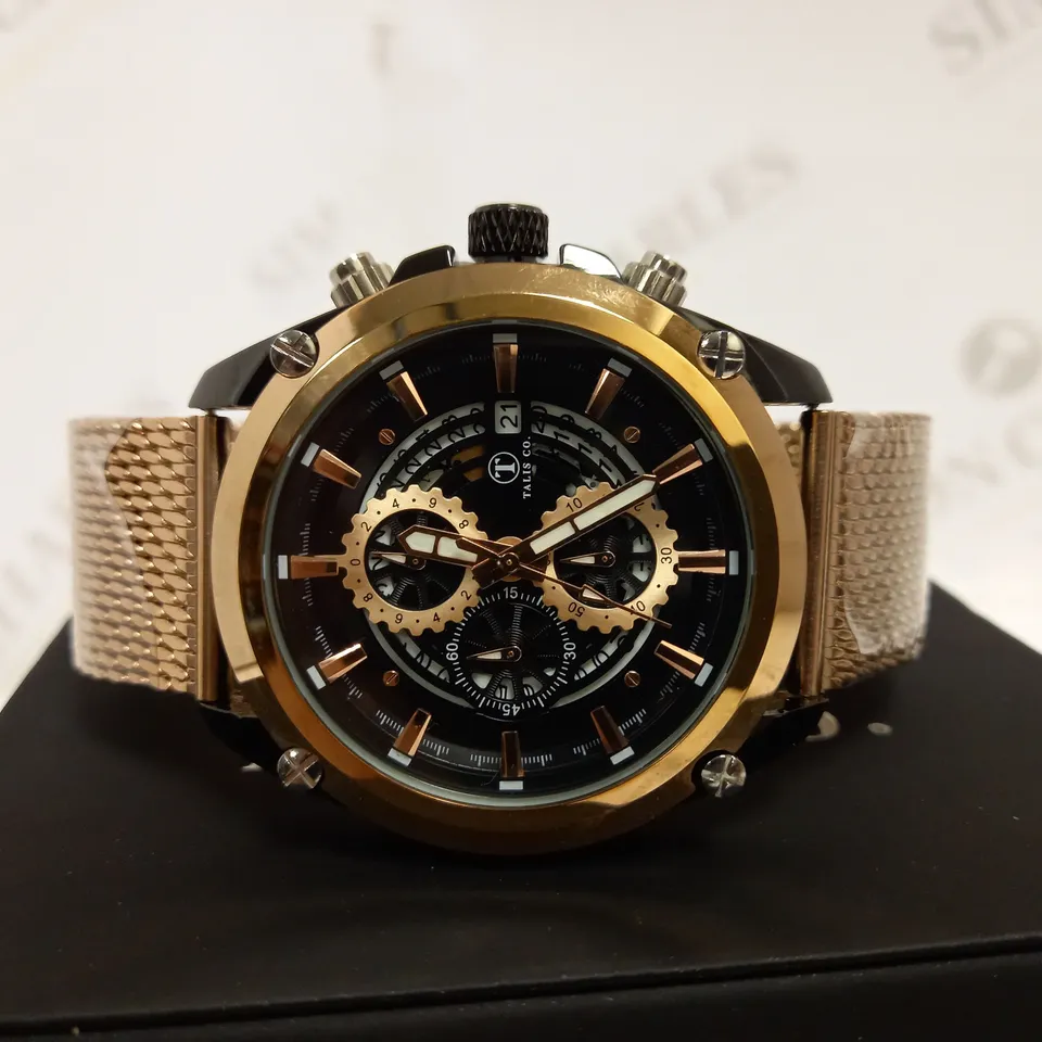 TALIS CO CHRONOGRAPH STYLE MESH STRAP WRISTWATCH RRP £550