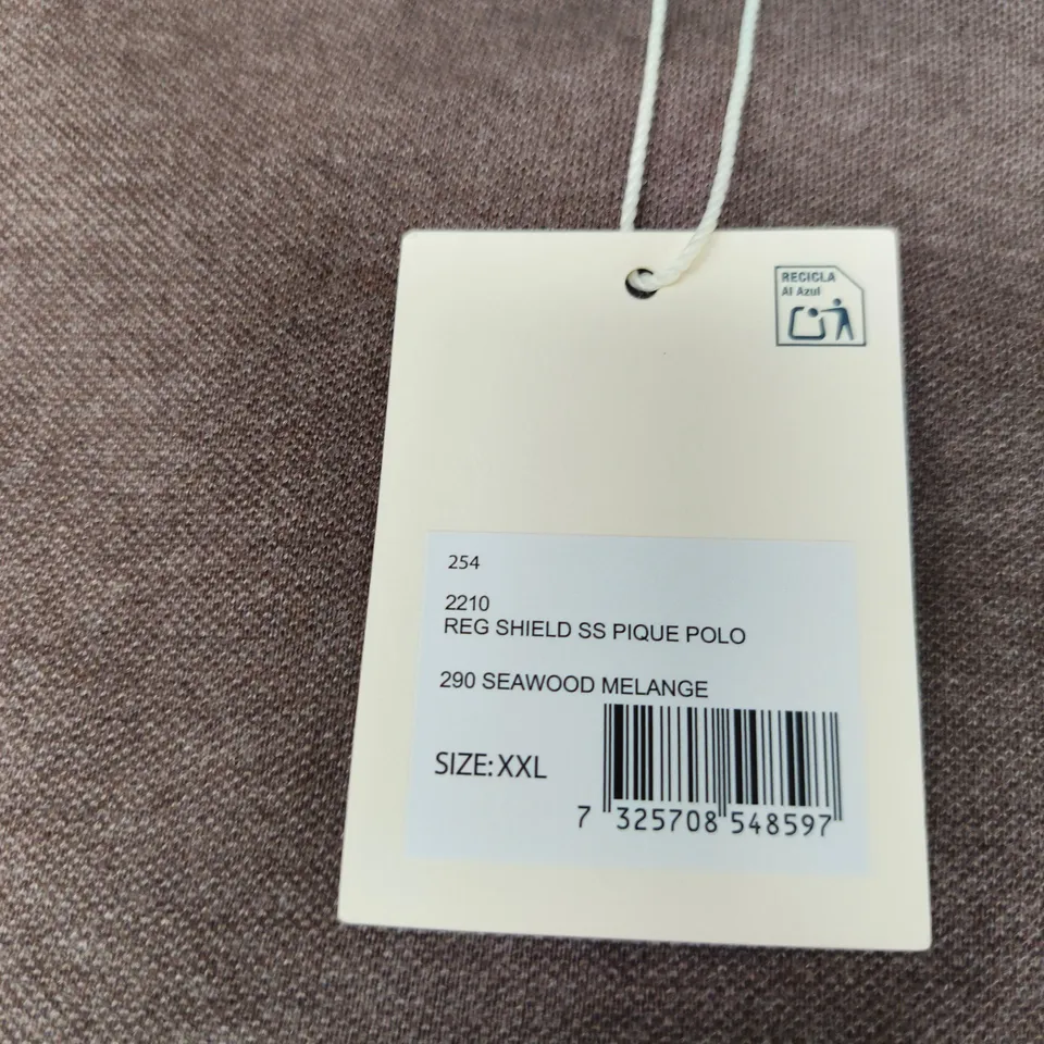 GANT REG SHIELD SS PIQUE POLO SHIRT – SEAWOOD MELANGE, XXL