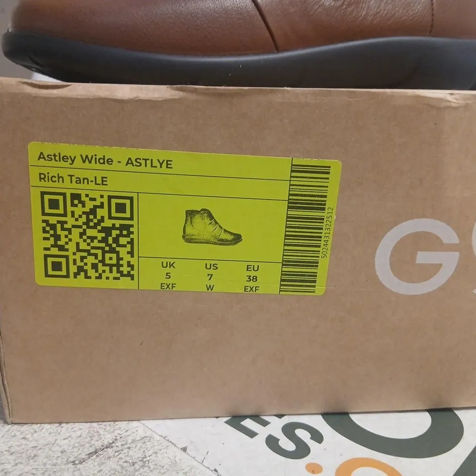 HOTTER ASTLEY WIDE ANKLE BOOTS – RICH TAN, UK 5 (US 7, EU 38)