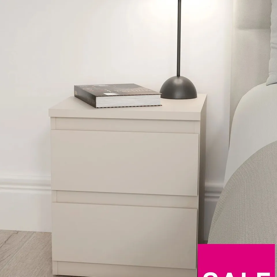 2 DRAWER BEDSIDE TABLE - COLLECTION ONLY 