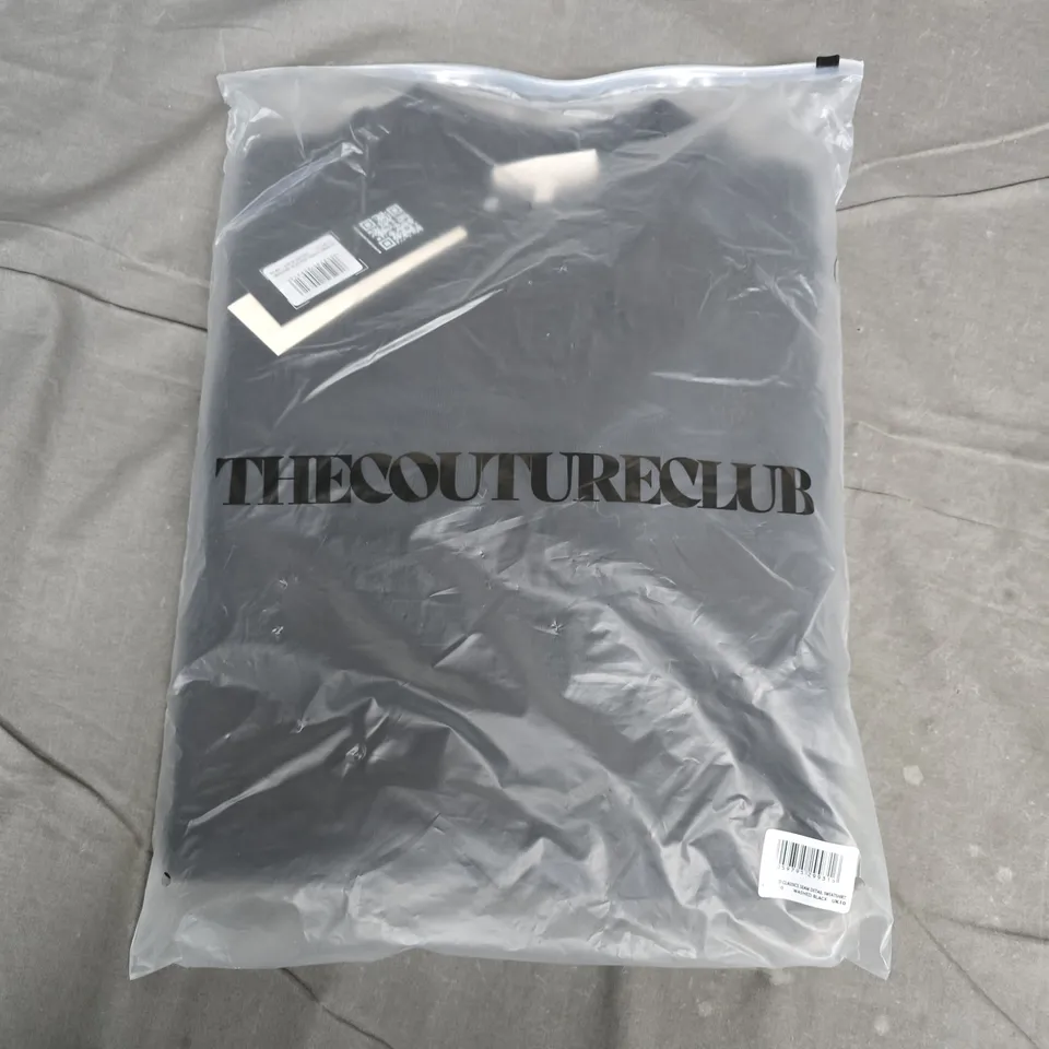 BAGGED THE COUTURE CLUB LAUNDRED CLASSICS SEAM DETAIL SWEATSHIRT IN BLACK - UK 10