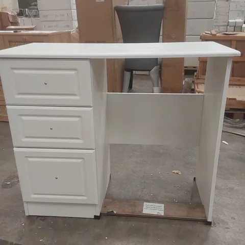 PEMBROKE WHITE 3 DRAWER SINGLE DRESSING TABLE