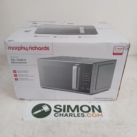 BOXED MORPHY RICHARDS 800W 20L DIGITAL MICROWAVE