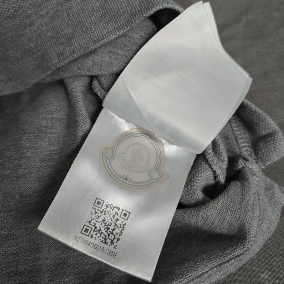 MONCLER GREY POLO TOP SIZE S 