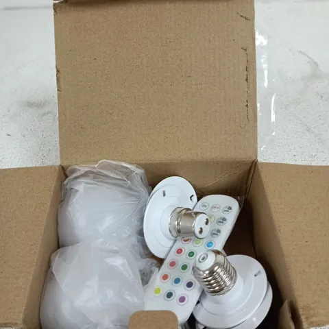AURAGLOW SET OF TWO RECHARGEABLE LIGHT BULBS WITH REMOTE CONTROL