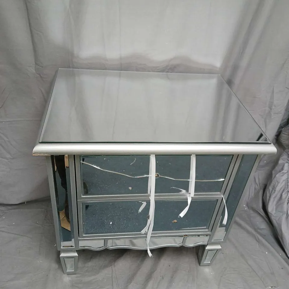MIRAGE 2-DRAWER BEDSIDE SILVER