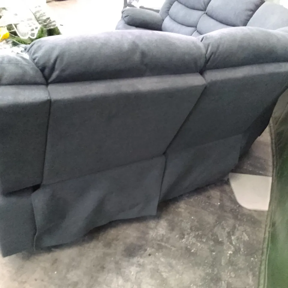 QUALITY DESIGNER SORRENTO RECLINER CORNER SOFA - SLATE GREY PLUSH FABRIC 