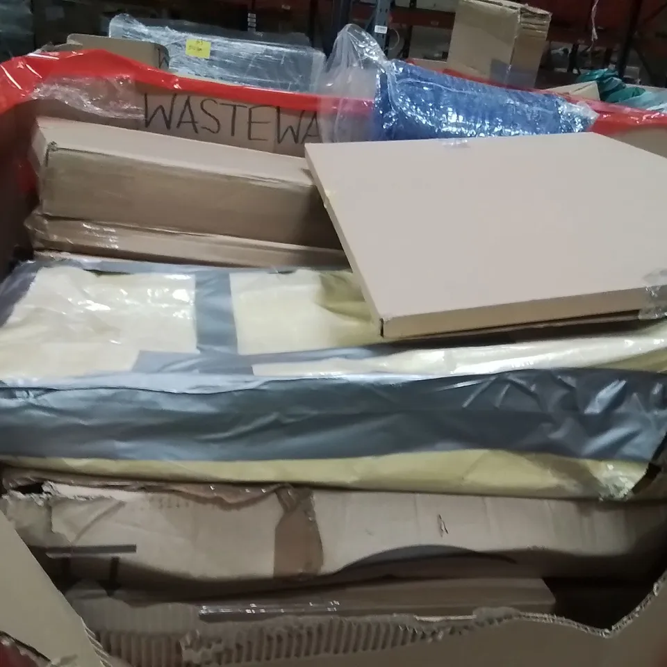 PALLET OF ASSORTED HOUSEHOLD GOODS AND PRODUCTS TO INCLUDE;KIDS SCOOTER,SKATEBOARD,PICTURE FRAME 