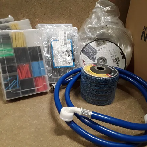 LOT OF 24 ASSORTED ITEMS TO INCLUDE HEAT SHRINK TUBING STRIP DISC PIPING ECT