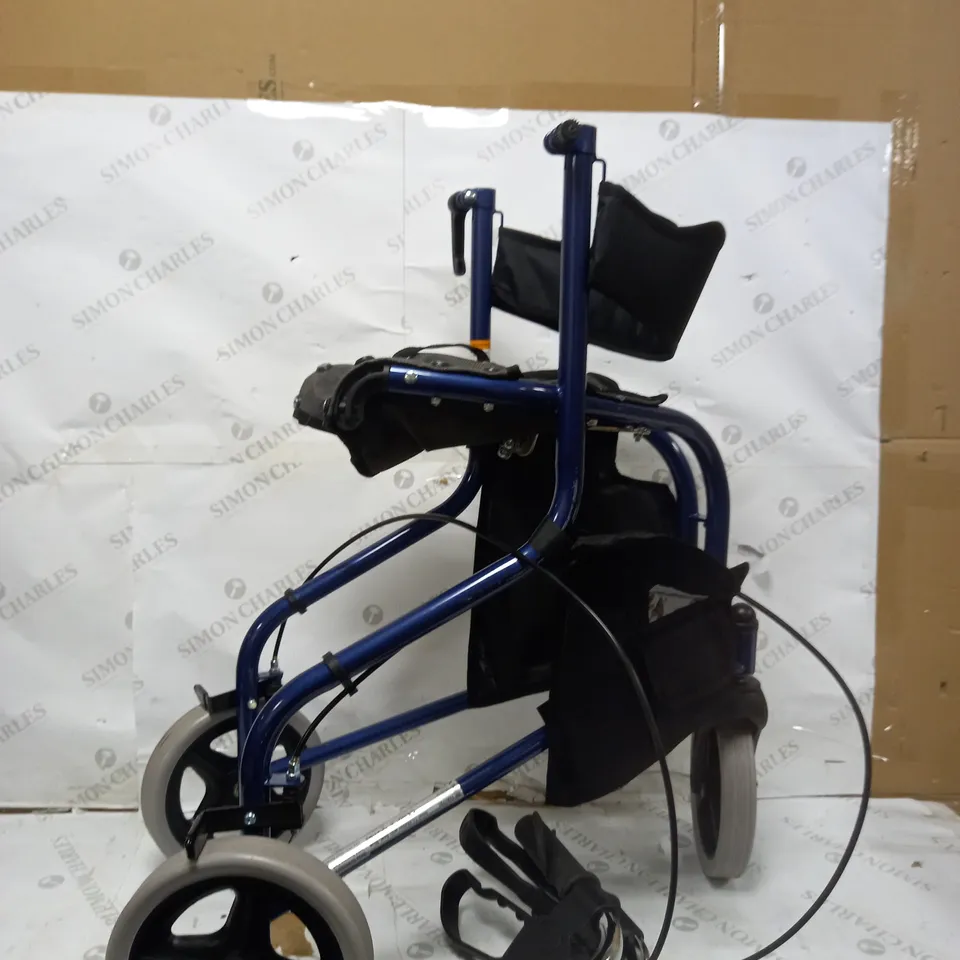 DRIVE TRI-WALKER WALKING AID WITH SEAT AND BACKREST, BLUE