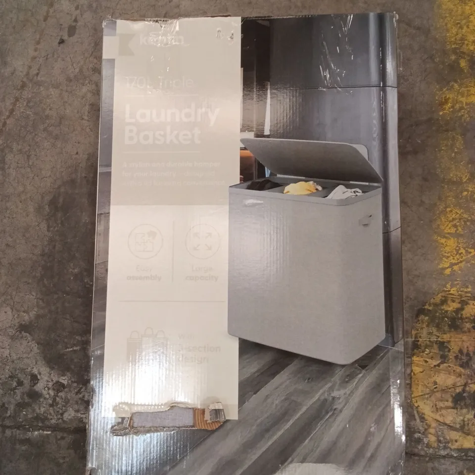 BOXED KEPLIN LAUNDRY BASKET GREY