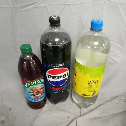 APPROXIMATELY 6 ASSORTED DRINKS TO INCLUDE PEPSI MAX, WHITES LEMONADE, ROBINSONS APPLE & BLACKCURRANT, ETC - COLLECTION ONLY
