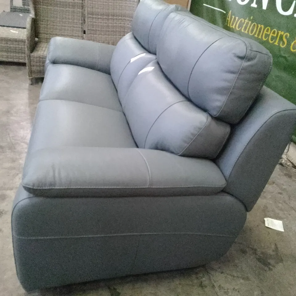 QUALITY ITALIAN DESIGNER PATRIZIO 3 SEATER SOFA - POWDER LEATHER