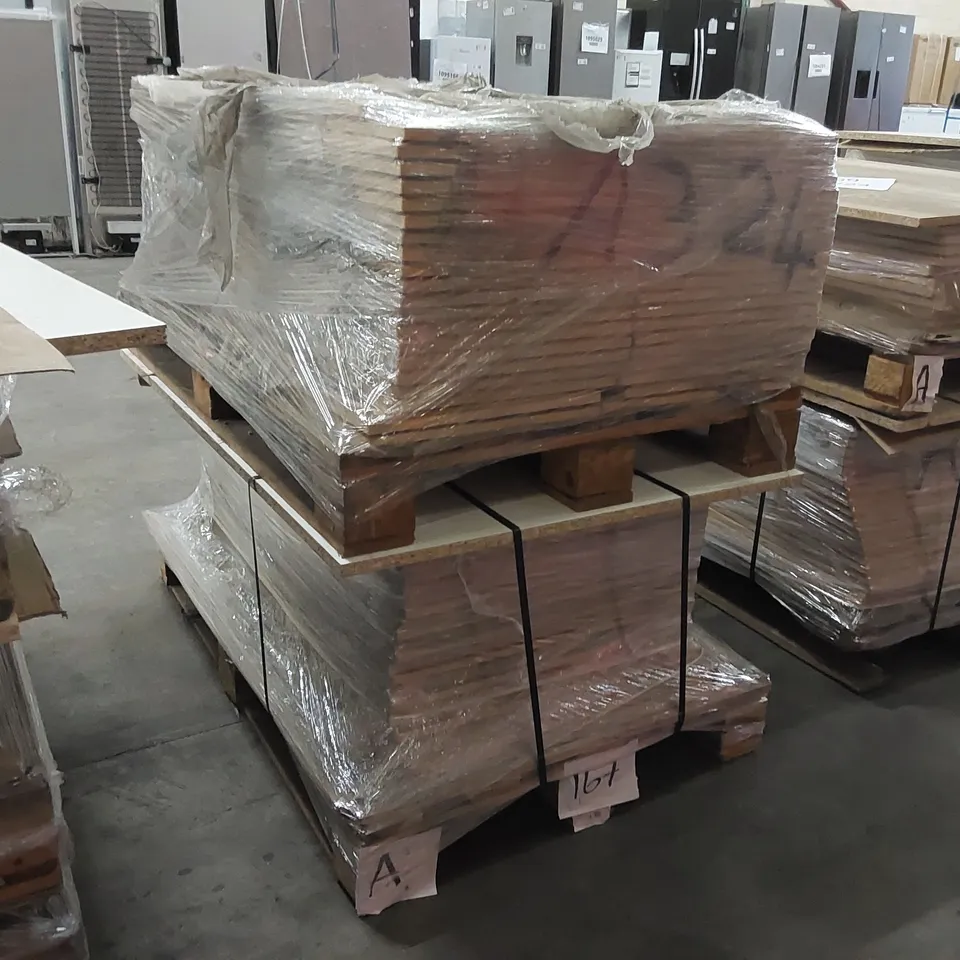 PALLET OF APPROXIMATELY 115 BRAND NEW KINNAIRD BEECH KITCHENS/BEDROOM REPLACEMENT CABINET DOOR/DRAWER/END PANELS IN ASSORTED SIZES TO INCLUDE;