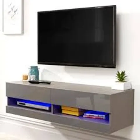 BOXED GFW GALICIA GREY SMALL WALL TV UNIT WITH LED (1 BOX)