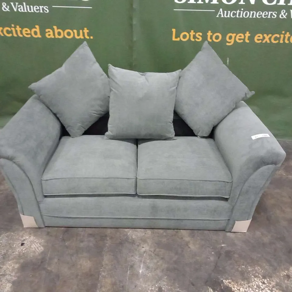 DESIGNER DURY GREY FABRIC TWO SEATER SOFA