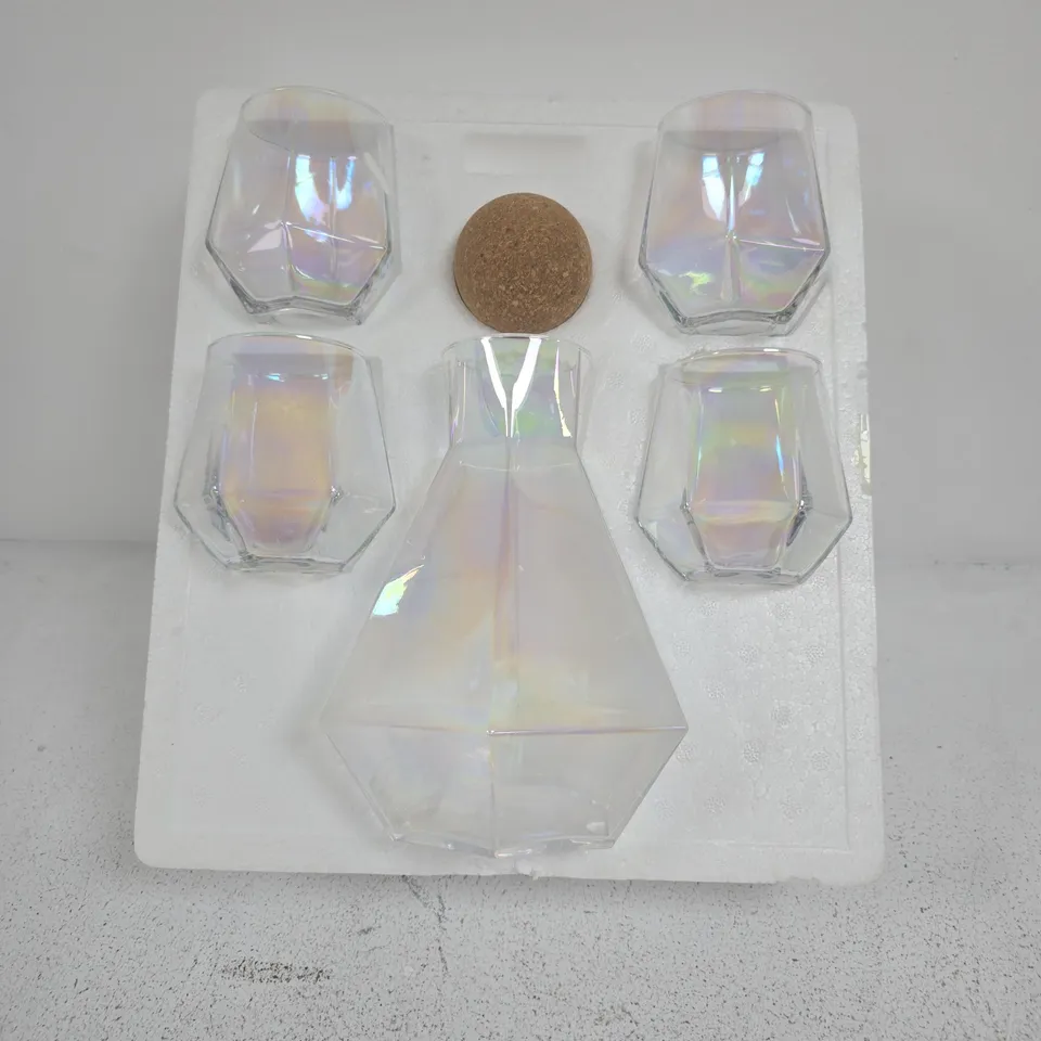  CUKBLESS DIAMOND WINE DECANTER AND STEMLESS GLASS SET