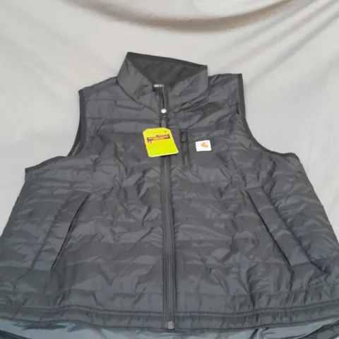 CARHARTT RAIN DEFENDER LIGHTWEIGHT INSULATED VEST IN BLACK SIZE L