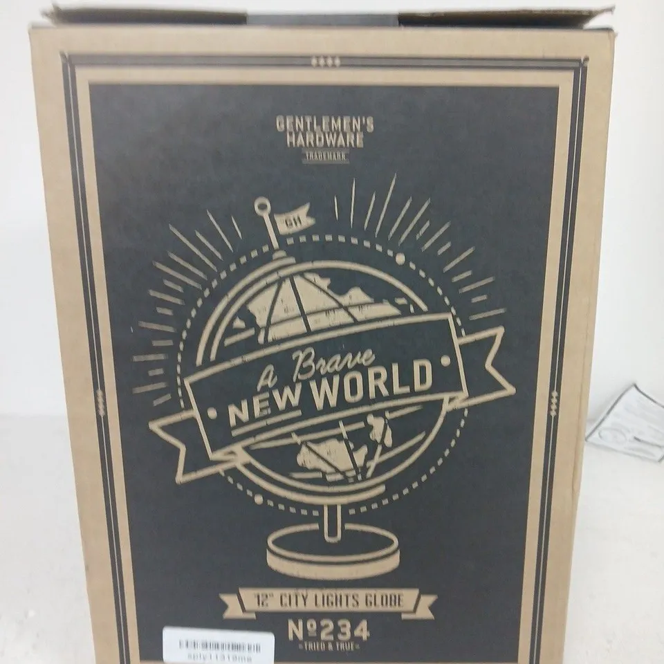 GENTLEMEN'S HARDWARE 12-INCH CITY LIGHTS GLOBE ON STAND