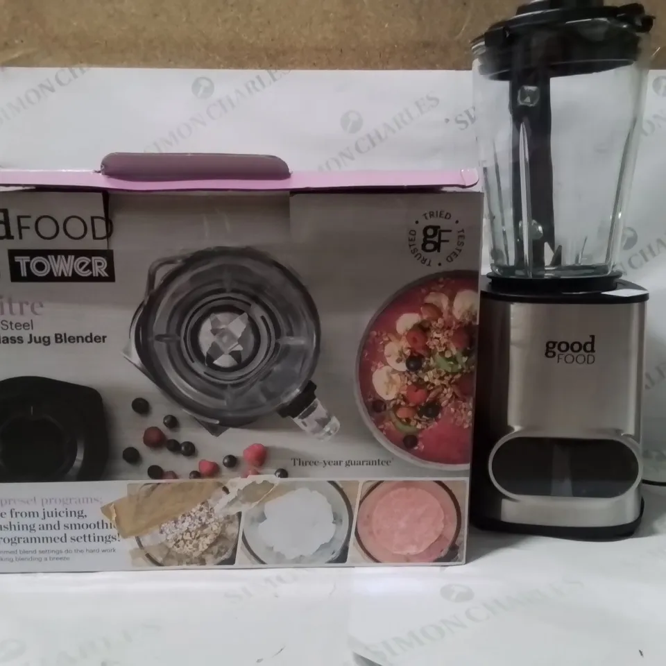 BOXED TOWER 1.5 LITRE STAINLESS STEEL DIGITAL GLASS JUG BLENDER 