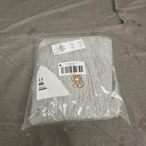 SEALED HOLLISTER EASY CABLE-KNIT TEDDY BEAR CREW CARDIGAN - SIZE MEDIUM