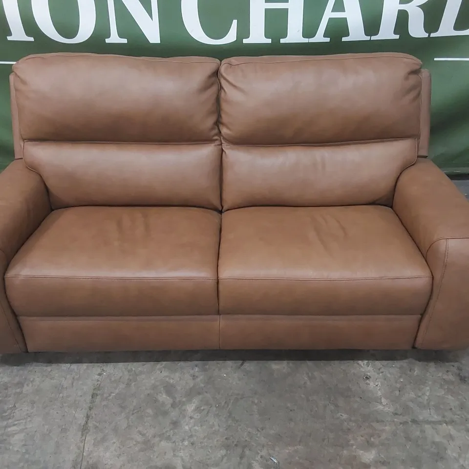 QUALITY DESIGNER LUGO GIRASOLE LEATHER 3-SEATER UPHOLSTERED SOFA