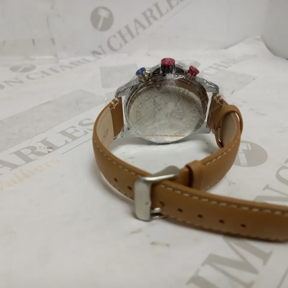 RUCKSTUHL TRIPLE DIAL LEATHER STRAP WRISTWATCH RRP £560