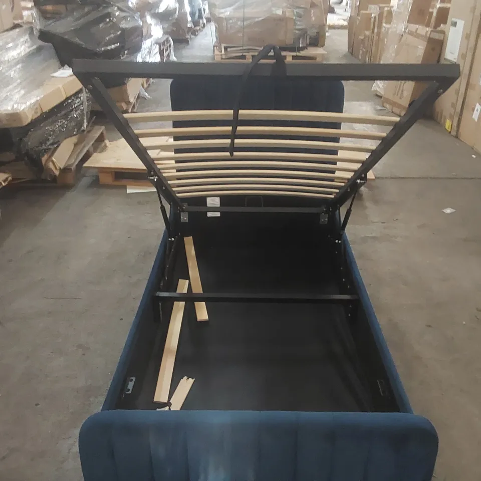 OTTOMAN STORAGE BED VELVET GAS LIFT UP AND MATTRESS SIZE: SINGLE