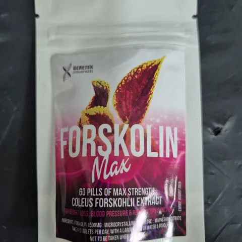 BOX OF APPROXIMATELY 20 PACKS OF CUTS-N-GAINS TABLETS - FORSKOLIN MAX (60 TABLETS PER PACK)