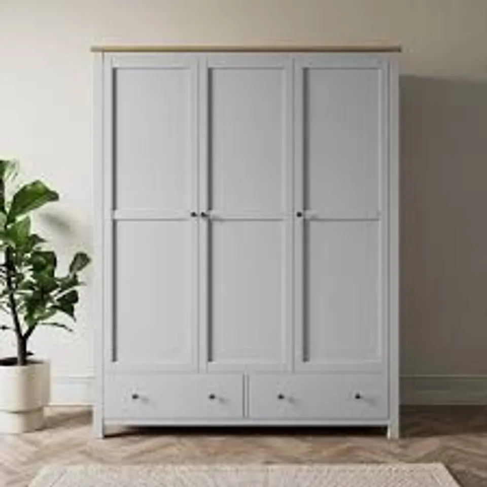 BOXED OLNEY TRIPLE WARDROBE - GREY (3 BOXES)