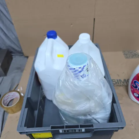 TOTE OF APPROXIMATELY 4 ASSORTED LIQUIDS TO INCLUDE:  SURF LIQUID DETERGENT 95 WASHES 