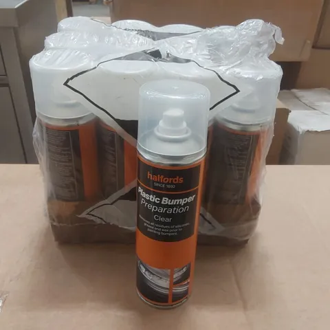 12x 300ML HALFORDS PLASTIC BUMPER PREPARATION CLEAR SPRAY