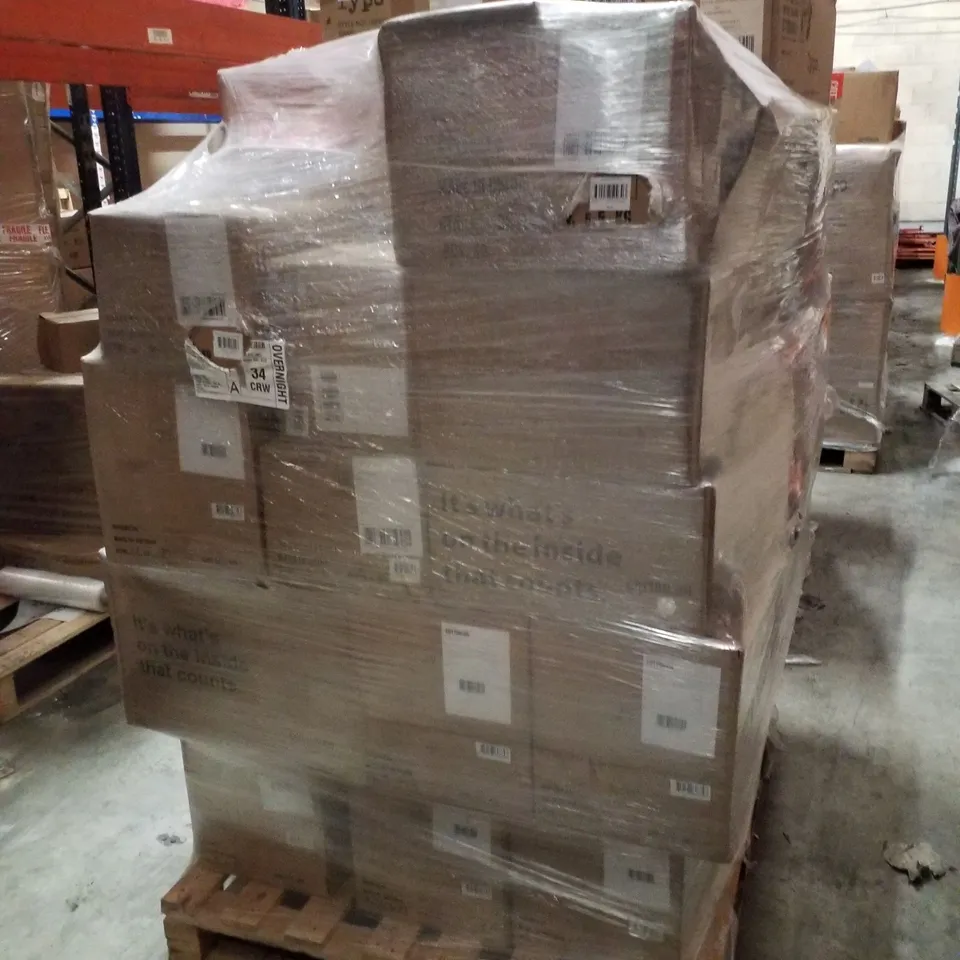 PALLET CONTAINING ASSORTED BRAND NEW PRODUCTS INCLUDING PHONE STANDS, COLLAPSIBLE DESKS, PANTS & LUNCH TOTES