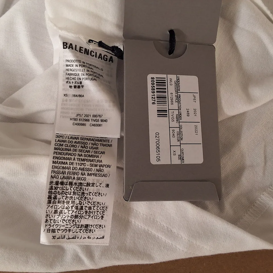 BALENCIAGA WARDROBE UNISEX WHITE CREW T-SHIRT - XS