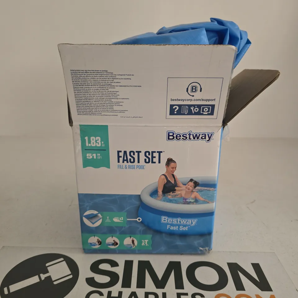 BESTWAY FAST SET POOL – 1.83M DIA INFLATABLE POOL (51CM HIGH) IN ORIGINAL PACKAGING