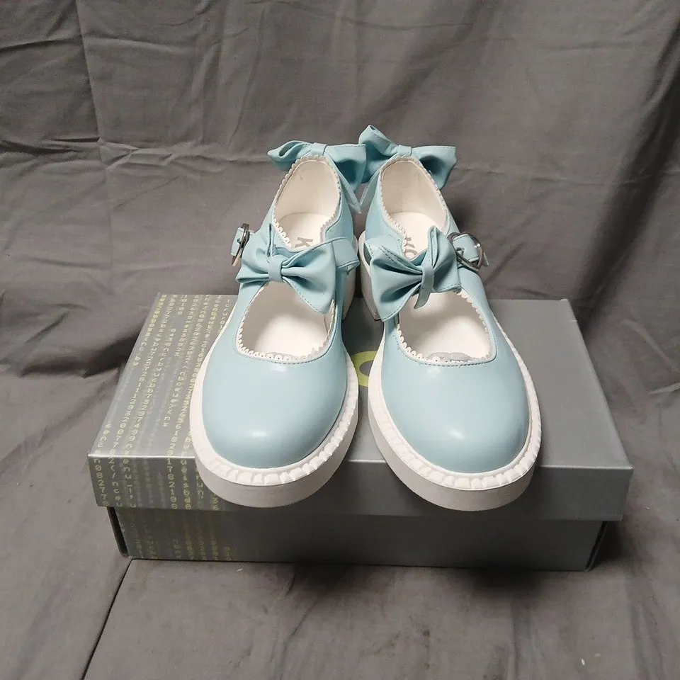 BOXED KOI FAIRY LACE DOILY MARY JANES – BABY BLUE, UK7