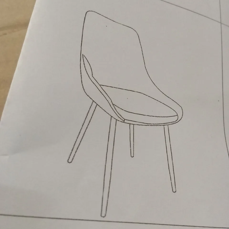 BOXED SET OF 2 DESIGNER DINING CHAIRS - GREY VELVET